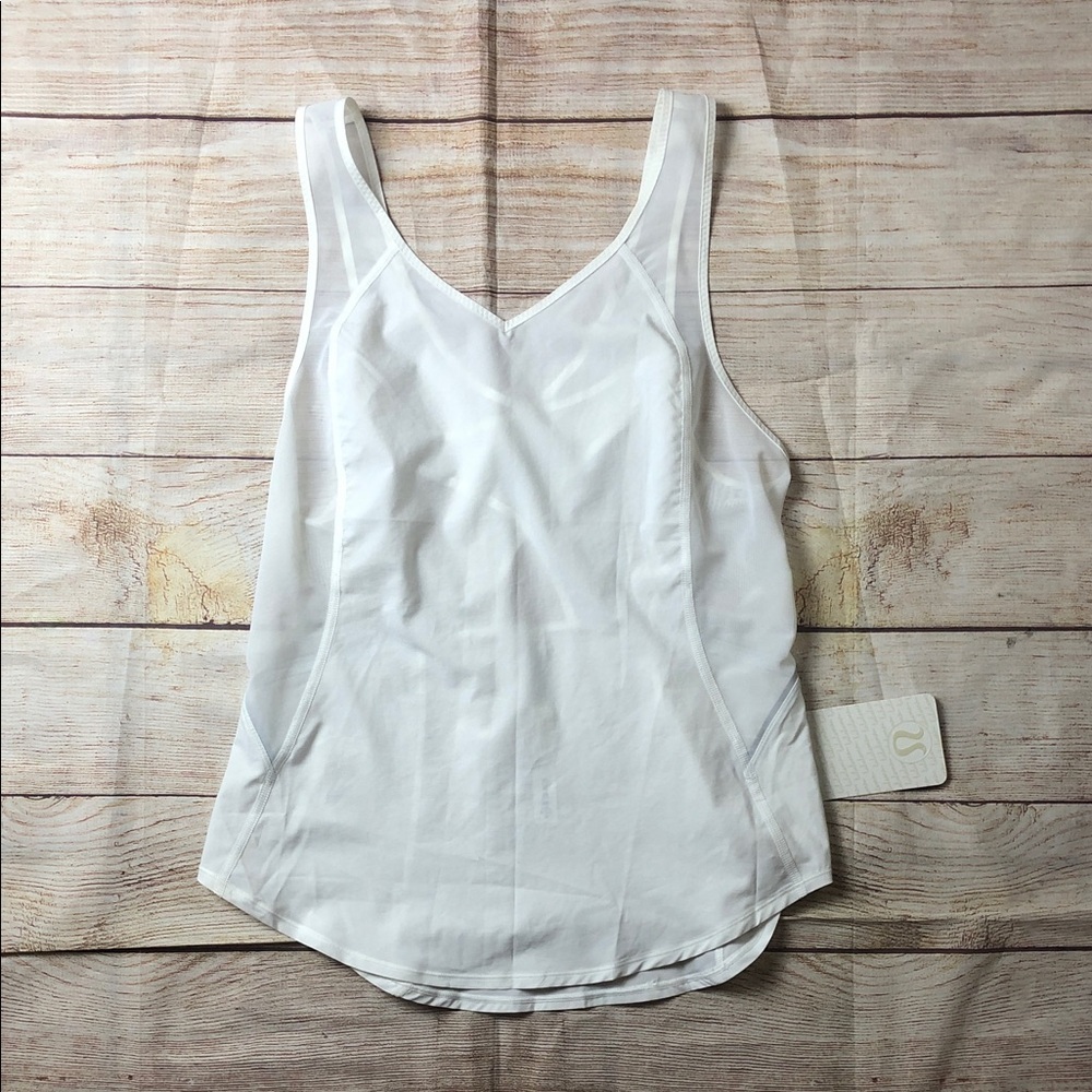 lululemon athletica White V-Neck Tank Top